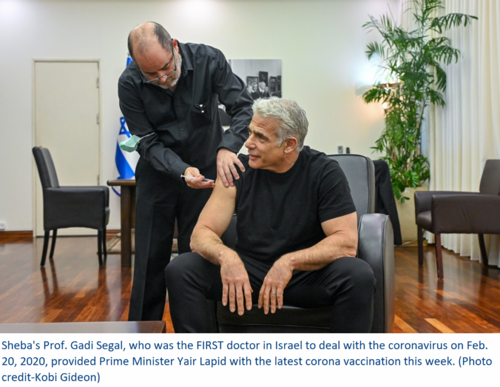 Prime Minister Lapid getting vaccinated